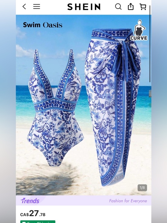 SHEIN Other - NWT SHEIN matching one piece swimsuit and cover up 1x womens